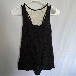Black tank top with lace backing